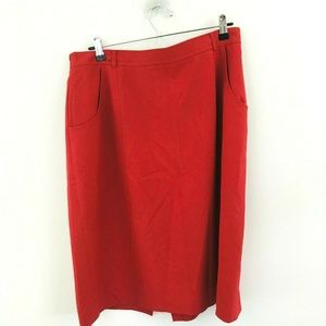 Talbots Red Career Pencil Skirt w/Pockets 16WP